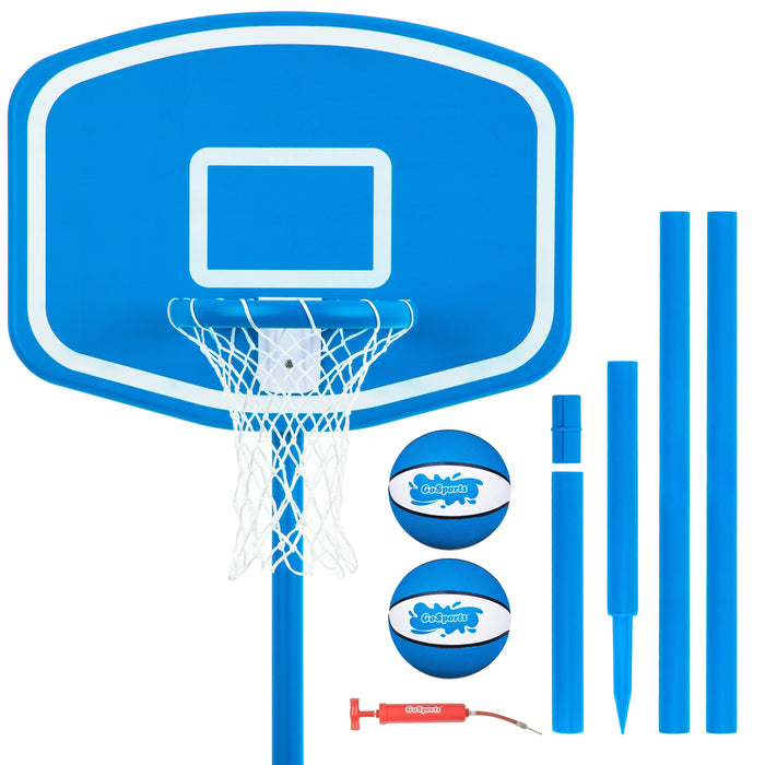 GoSports Splash Hoop UP Above Ground Pool Hoop Basketball Game with 2 Pool Basketballs and Pump