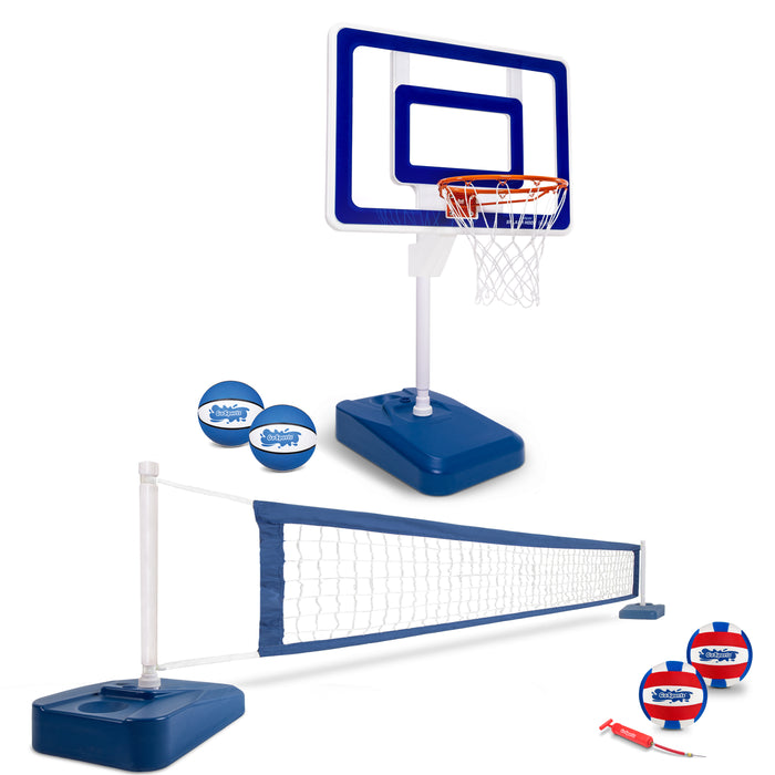 GoSports Splash Hoop ELITE 2-in-1 Pool Basketball & Volleyball Game Set
